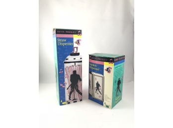 Collectible Elvis Presley Straw Dispenser And Napkin Dispenser In Original Boxes