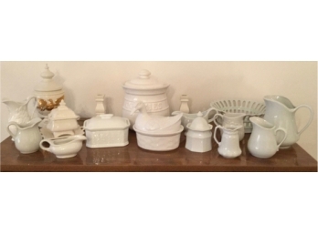 Asst Porcelain And Glazed Pottery Lot - 17 Pcs