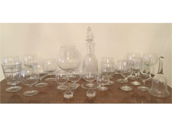 Asst Glassware And Barware Lot