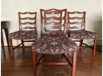 Antique English Baker Mahogany Dining Chairs Lot Of 4