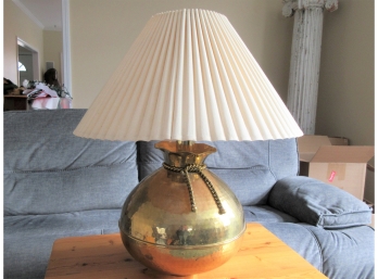 Pretty Hammered Brass Table Lamp