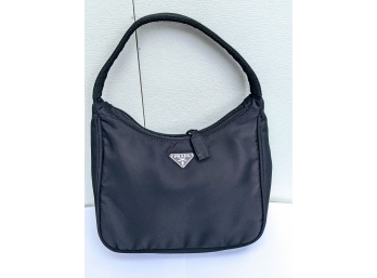 Small Prada Black Nylon Sporty Hobo Handbag With Dust Bag