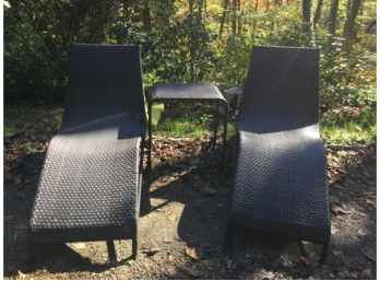 Two Chaise Lounges With Matching Table