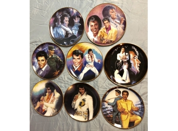 RARE 8-piece Limited Edition Elvis Presley LARGE Plate Set 'Elvis Remembered' Series 1987