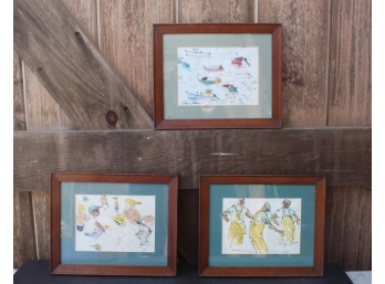 3 Framed  Drawings