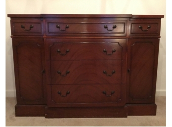 Antique Mahogany Server With Brass Pulls