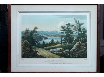 **Very Rare Framed Vintage Engraving 'VIEW NEAR HUDSON No.12 Of The Hudson River Portfolio'**