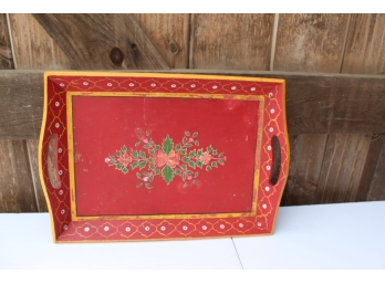 Red Handpainted Tray