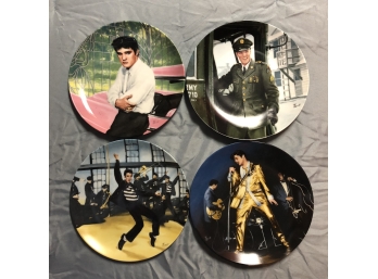 Set Of 4 Limited Edition Elvis Plates For “Looking At A Legend” Series 1989