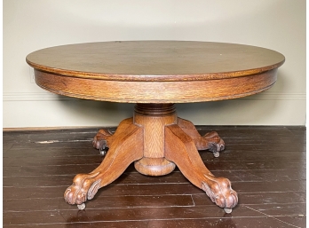 A 19th Century Burl Wood And Oak Extendable Coffee Table