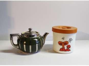 Mid Century Modern Tea Pot & Canister