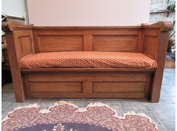 Antique Oak Church Bench Pew