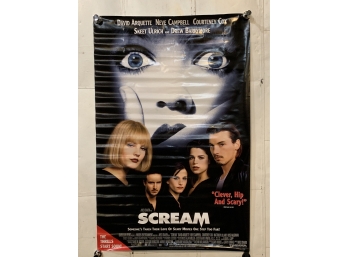 Vintage Rolled One Sheet Movie Store Poster Scream