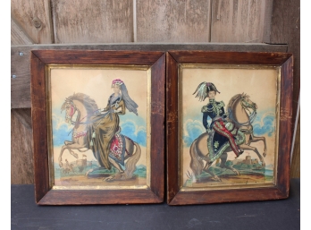 Pair Of Vintage Ornate Horse Prints