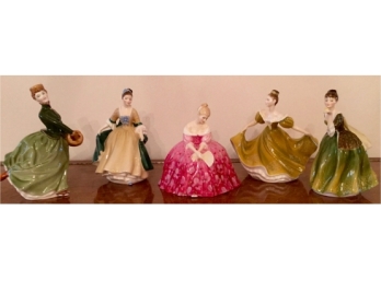 Five Vintage Royal Doulton Figurines (Grace, Elegance, Fleur, Lynne And Victoria)