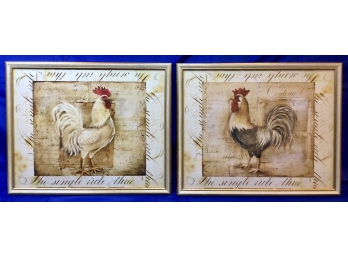 ROOSTERS- SET Of 2- Excellent Condition