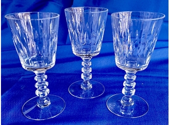 3 Very Pretty Cut Crystal Glasses