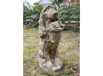 Vintage Outdoor Concrete Dog Statue