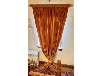 Vintage Custom Single Curtain Drapery With Hanging Rod