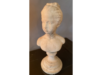 Vintage White Composition Female Decorative Bust Sculpture