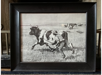 Vintage Artist Signed Cattle Art