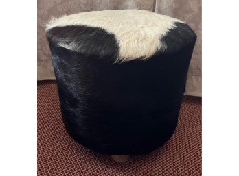 Vintage Cowhide Ottoman Stool