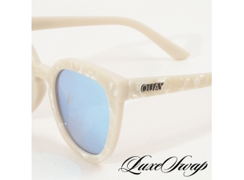 DIVAS LETS GO! QUAY AUSTRALIA MODERN NOOSA WHITE MOTHER OF PEARL SUNGLASSES