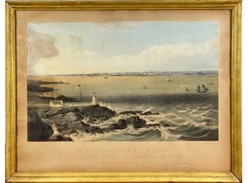 1856 J.B. BATCHELDER LITHOGRAPH of MARBLEHEAD