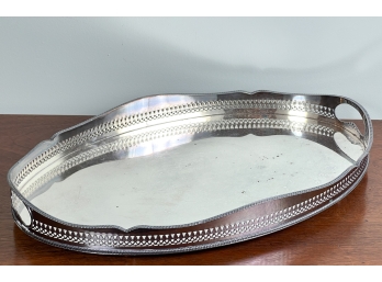 OVAL RETICULATED SILVER over COPPER TRAY