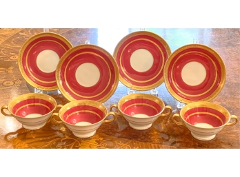 SET (4) TIFFANY & CO MINTONS CUPS & SAUCERS