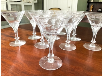 (10) FINE QUALITY CUT CRYSTAL WINE GLASSES