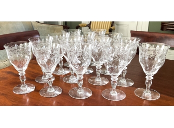 (14) CUT CRYSTAL WINE GLASSES