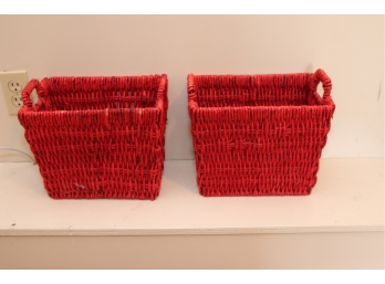 Pair Of Red Baskets