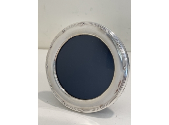 Vintage Round Sterling Silver Picture Frame