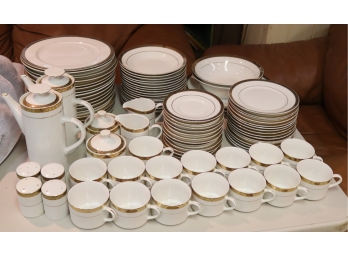 Vintage Sango Goldstone China Set Plates Bowls Coffee And More Ivory/ Gold Trim