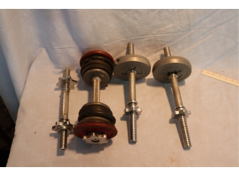 Set Of 4 Dumbbell Handles And Weights