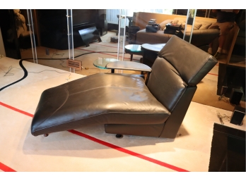 Vintage Black Leather B&b Italia Arca Lounge Chair By Paolo Piva