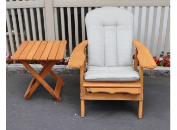 Adirondack Chair With Cushion And Side Table