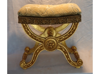 Vintage Gold Gilt Cushioned Vanity Stool