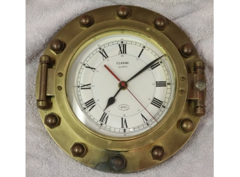 Vintage Classic Quartz AITG Antique Clock Ships Clock  Brass Porthole Wall Clock Nautical