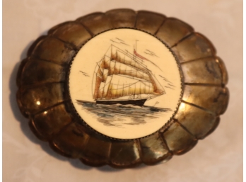 Vintage Sailing Ship Belt Buckle