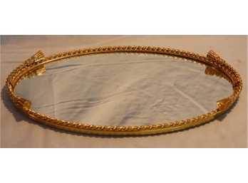 Vintage 'Gold Rope' Mirrored Vanity Tray