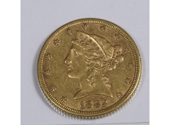 1882 Five Dollar Gold Piece