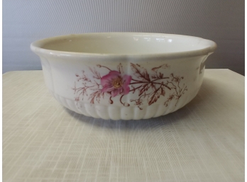 Victorian Floral Decorated Semi Porcelain Low Bowl