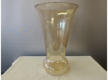 12in Iridescent Depression Glass Flower Vase