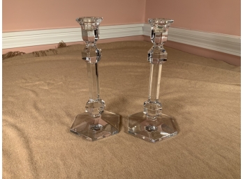 Pr. Val St. Lambert Classic  Crystal Candlesticks