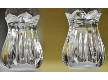 Pair Of Glass Tulip Salt And Pepper Shakers