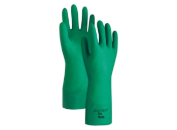 Ansell Solvex 37-175 Unsupported Nitrile Gloves, Straight Cuff, Flock Lined