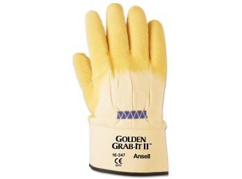 Ansell 16-347 Golden Grab-It II® Premium Rubber Coated Gloves With Crinkle Finish 1 Dozen Pairs