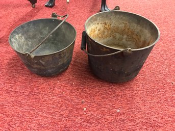 224 - Two Antique Cast Iron Pots